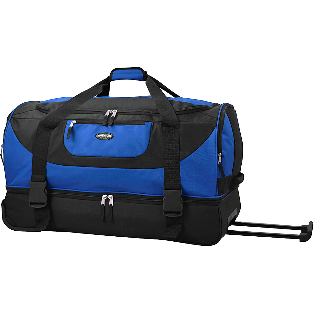 Travelers Club Luggage Adventure 30 2 Section Drop Bottom Rolling Duffel Blue Travelers Club Luggage Rolling Duffels