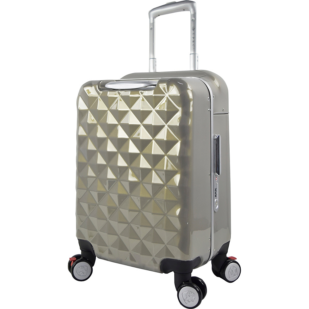 Travelers Club Luggage Prism 20 Seat On Double Spinner Carry On w Aluminum Frame Champagne Travelers Club Luggage Softside Carry On