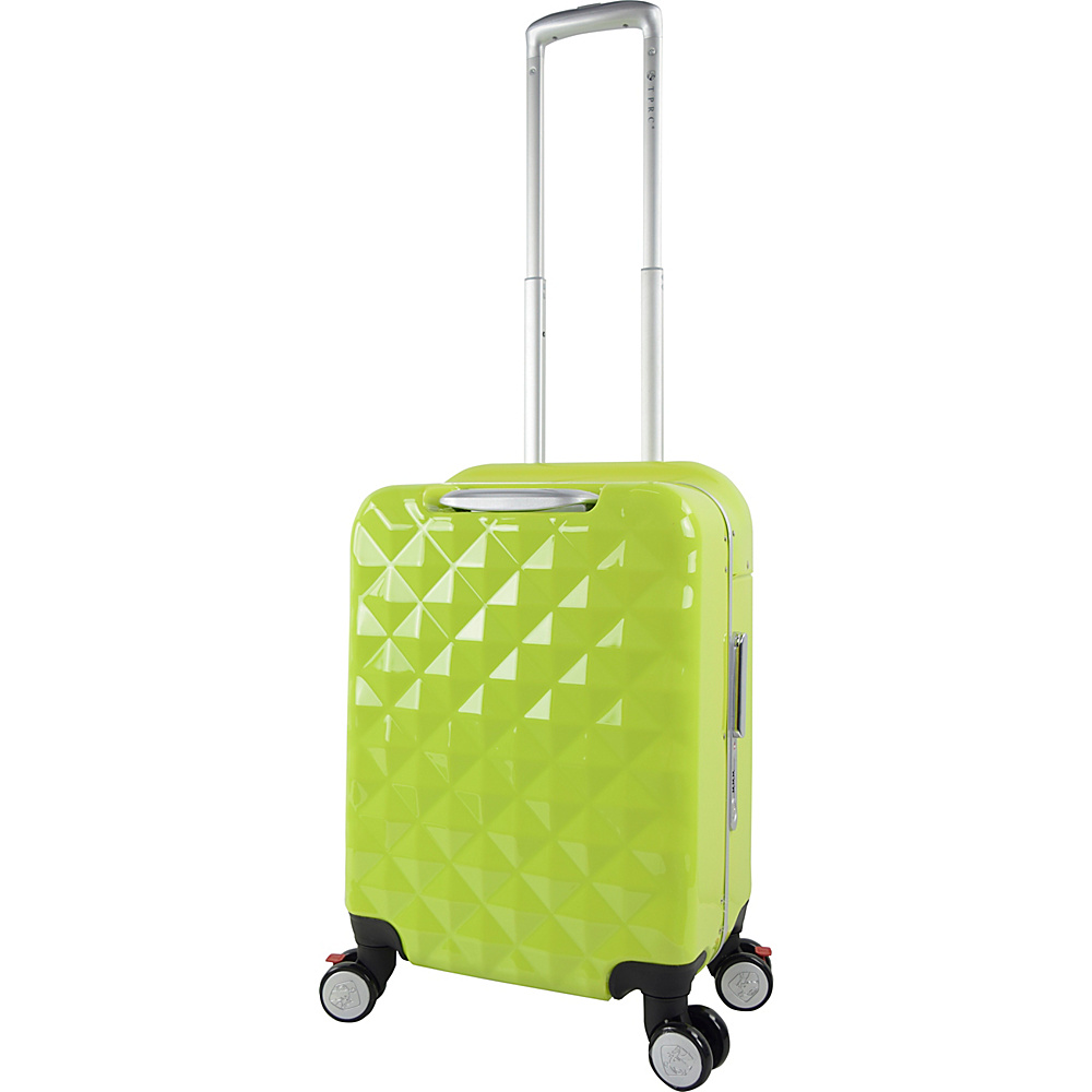 Travelers Club Luggage Prism 20 Seat On Double Spinner Carry On w Aluminum Frame Lime Travelers Club Luggage Softside Carry On