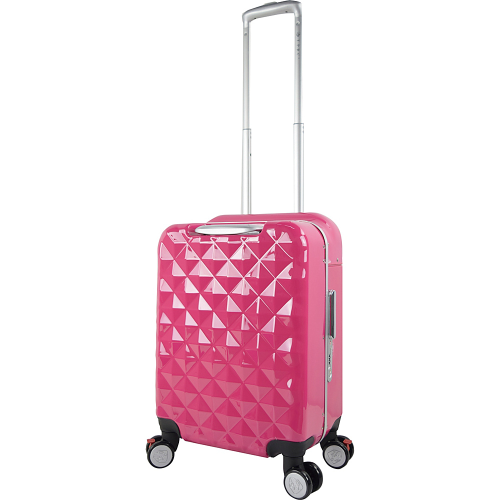 Travelers Club Luggage Prism 20 Seat On Double Spinner Carry On w Aluminum Frame Pink Travelers Club Luggage Softside Carry On