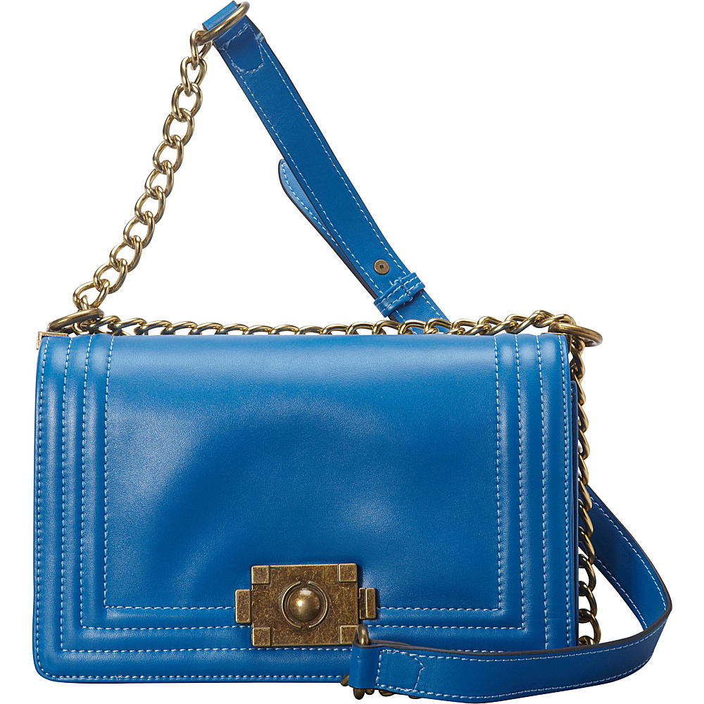 Donna Bella Designs Brooklyn Leather Crossbody Blue Donna Bella Designs Leather Handbags