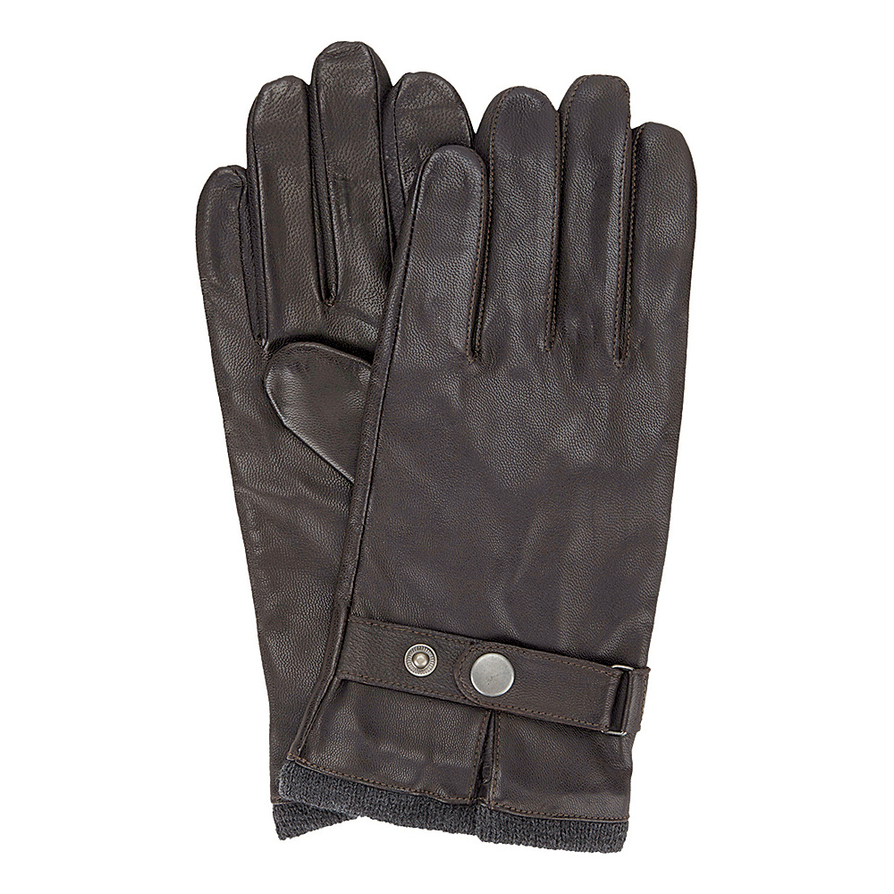 Ben Sherman Leather Glove with Heathered Knit Lining Coffee Large Ben Sherman Hats Gloves Scarves