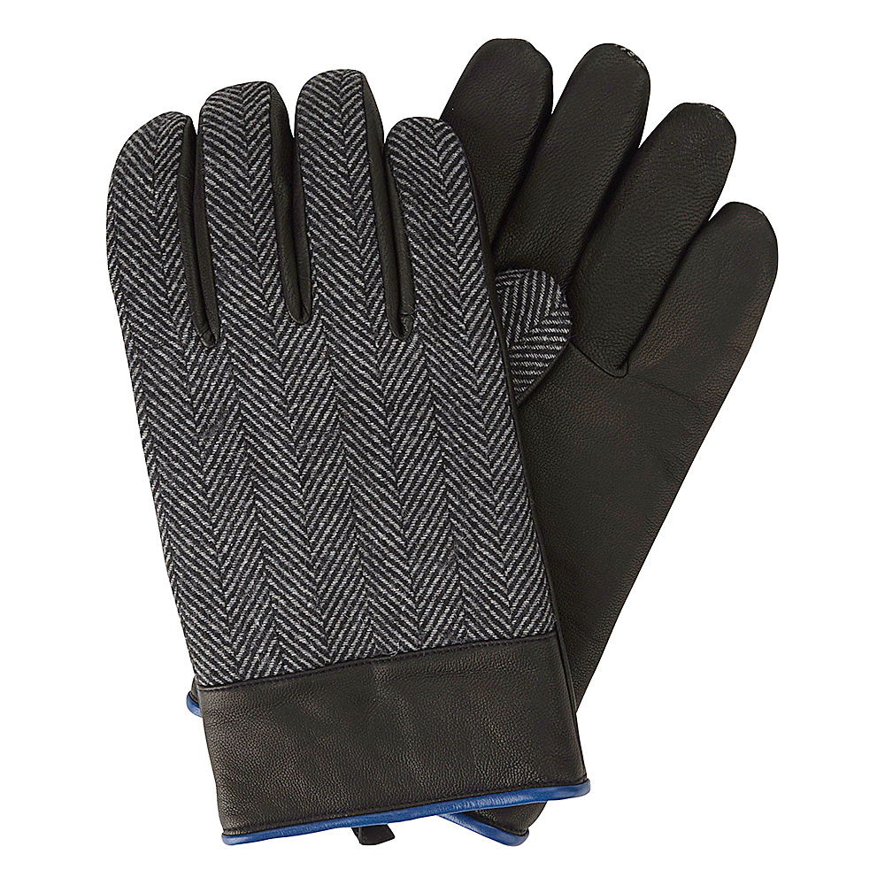 Original Penguin Woolen Herringbone Leather Gloves Black Medium Original Penguin Hats Gloves Scarves