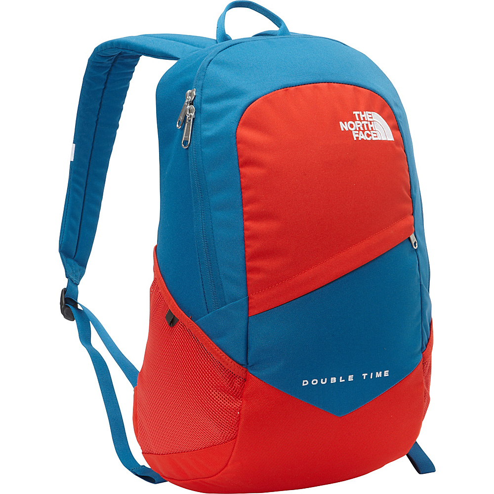 The North Face Double Time Backpack Banff Blue Fiery Red The North Face Everyday Backpacks