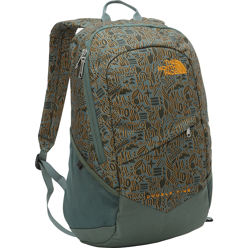 The North Face Double Time Backpack Duck Green Iconversational Print The North Face Everyday Backpacks
