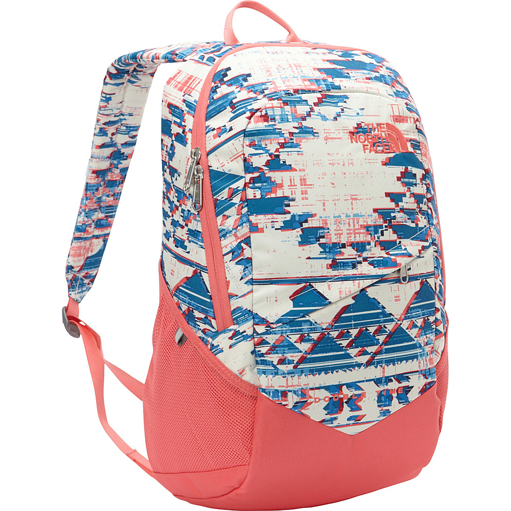 The North Face Double Time Backpack Native Frequencies Print Calypso Coral The North Face Everyday Backpacks