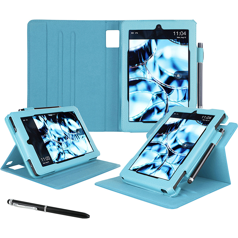 rooCASE Amazon Kindle Fire HD7 2015 Case Dual View Pro Folio Smart Cover Stand Blue rooCASE Laptop Sleeves