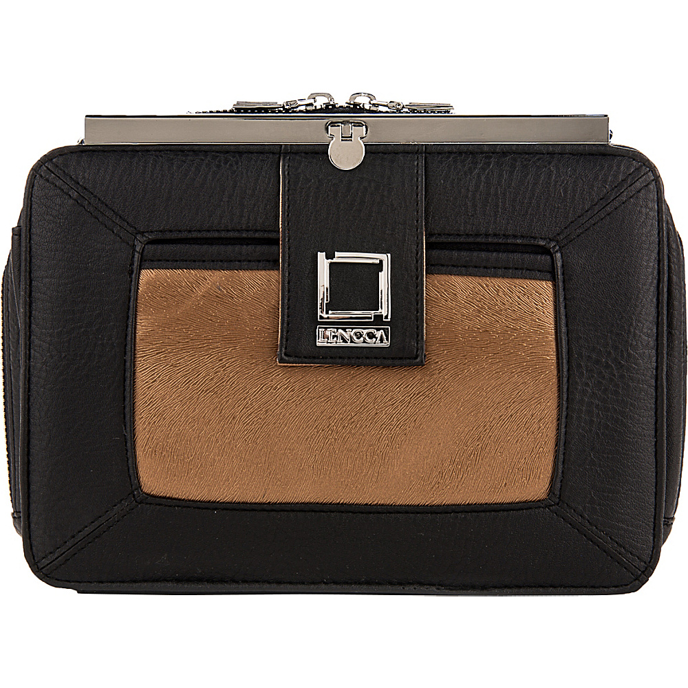 Lencca Esvivina Crossbody Shoulder Bag Black Copper Lencca Manmade Handbags