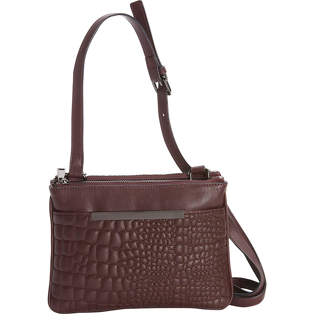 French Connection Monica Quilted Crossbody Biker Berry French Connection Manmade Handbags