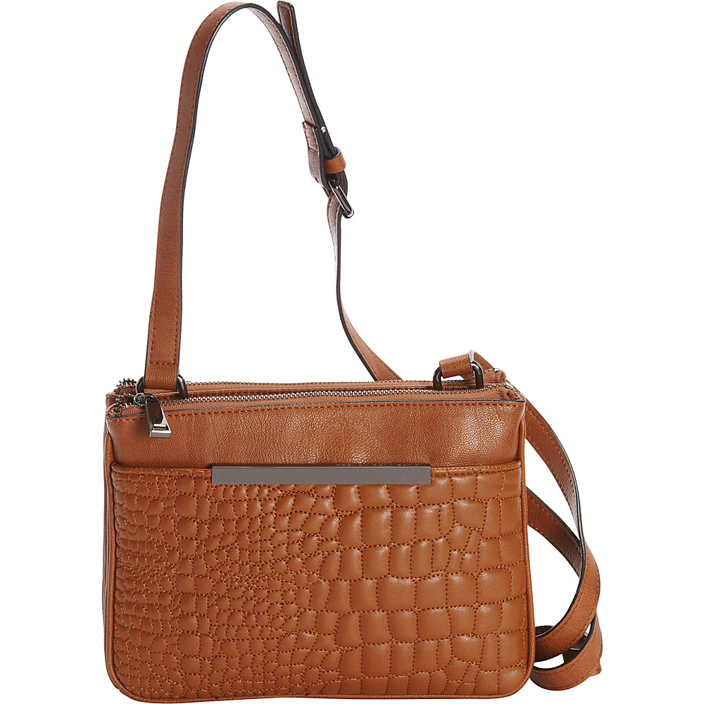 French Connection Monica Quilted Crossbody Nutmeg French Connection Manmade Handbags