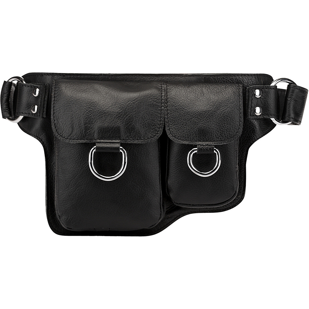 Vicenzo Leather Alvere Leather Waist Pack Black Vicenzo Leather Waist Packs