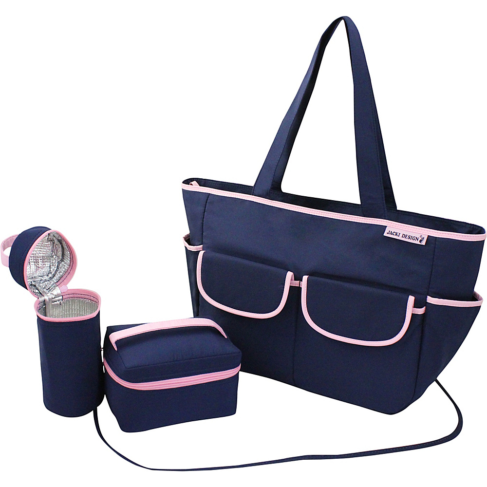 Jacki Design 4 Piece Ultimate Diaper Bag Set Blue Pink Jacki Design Diaper Bags Accessories