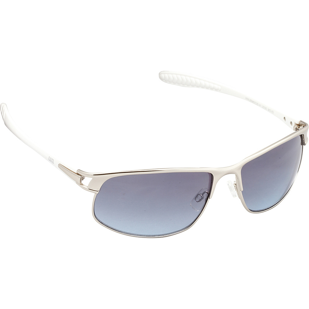 Unionbay Eyewear Metal Rectangle Sunglasses Matte Silver Blue Unionbay Eyewear Sunglasses