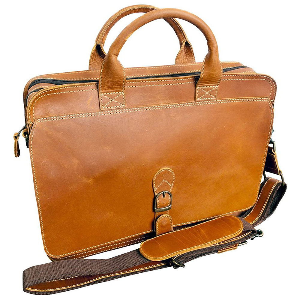 Canyon Outback Texas Canyon 15 Leather Computer Briefcase Distressed Tan Canyon Outback Non Wheeled Business Cases