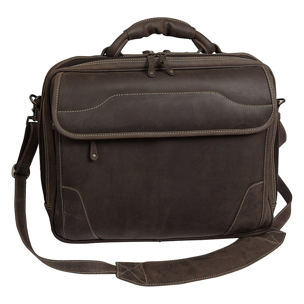 Canyon Outback Dakota Pines 15 Leather Computer Briefcase Distressed Brown Canyon Outback Non Wheeled Business Cases