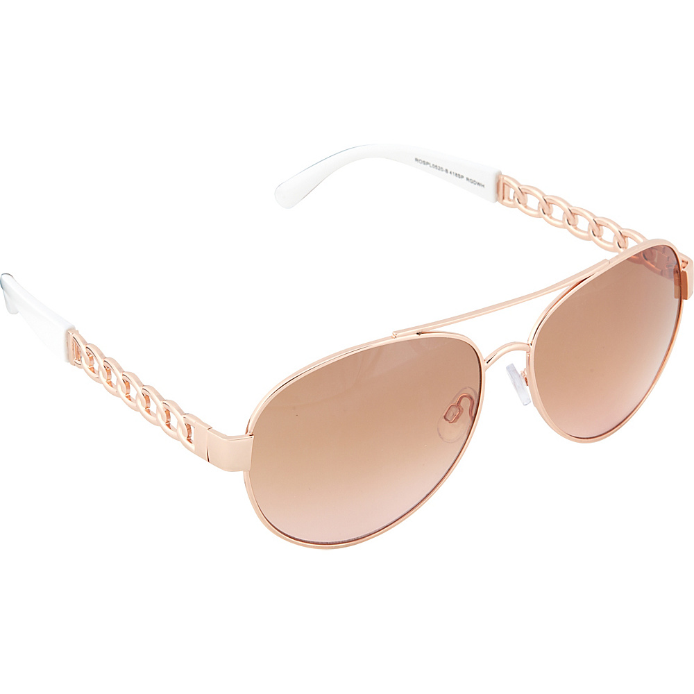 SouthPole Eyewear Metal Aviator Sunglasses Rose Gold White SouthPole Eyewear Sunglasses