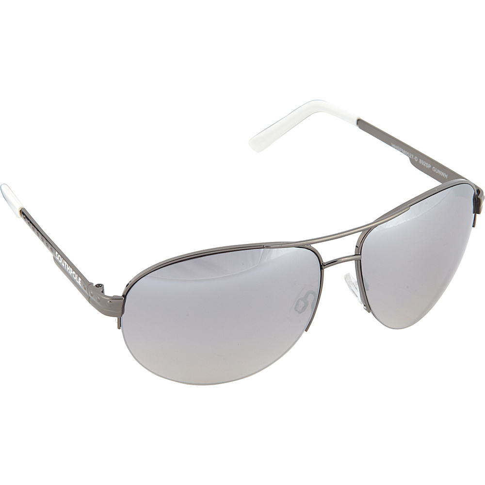 SouthPole Eyewear Semi Rimless Aviator Sunglasses Gun White SouthPole Eyewear Sunglasses