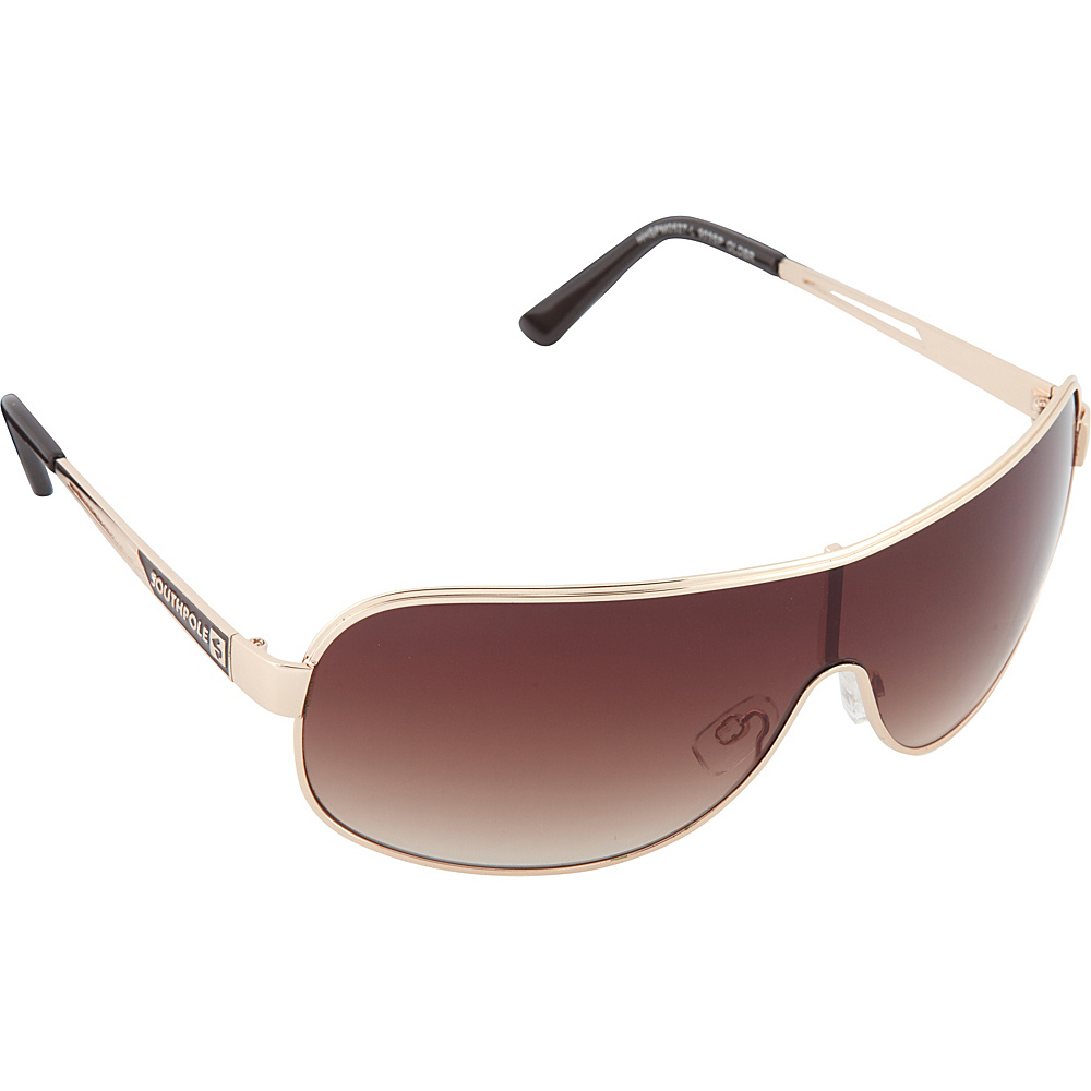 SouthPole Eyewear Metal Shield Sunglasses Gold Brown SouthPole Eyewear Sunglasses