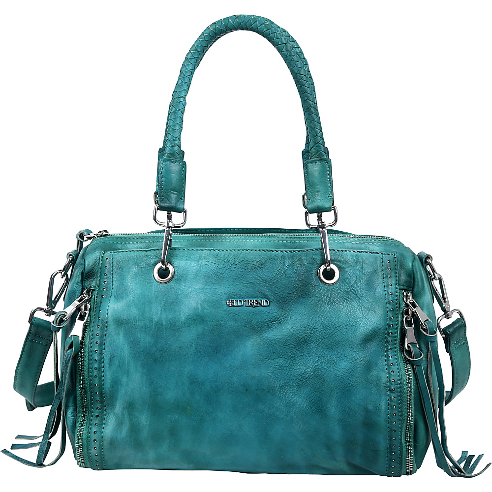 Old Trend Walnut Satchel Aqua Old Trend Leather Handbags