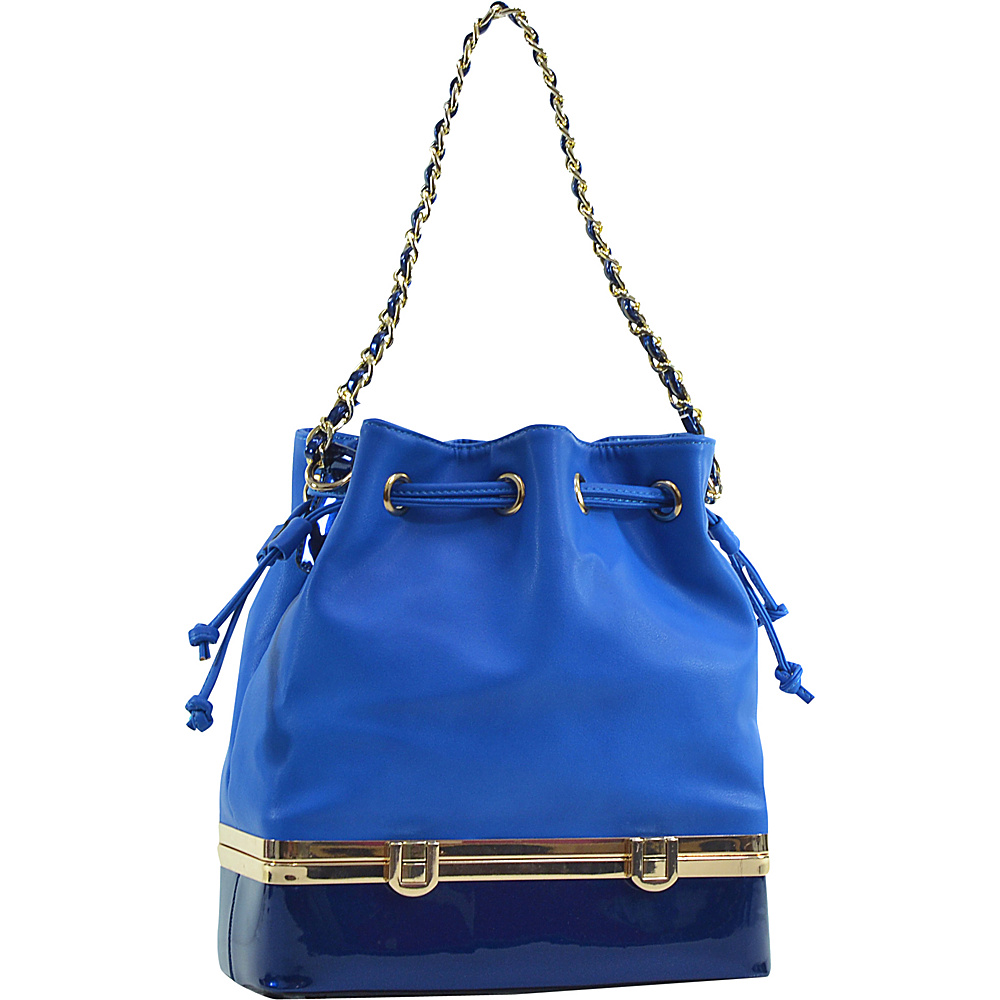 Dasein Structured Bucket Bag Blue Dasein Manmade Handbags