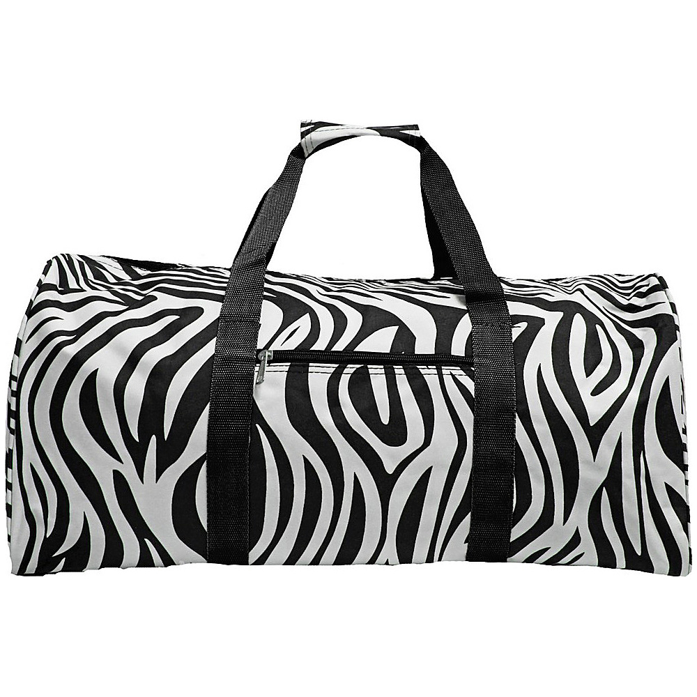 World Traveler Zebra 22 Lightweight Duffle Bag Black Trim Zebra World Traveler Rolling Duffels