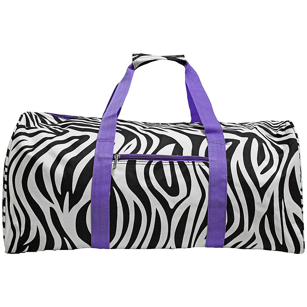 World Traveler Zebra 22 Lightweight Duffle Bag Light Purple Trim Zebra World Traveler Rolling Duffels