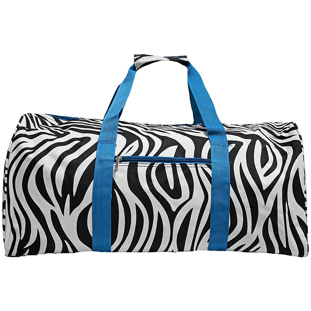 World Traveler Zebra 22 Lightweight Duffle Bag Blue Trim Zebra World Traveler Rolling Duffels