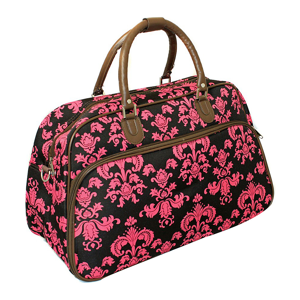 World Traveler Damask II 21 Carry On Duffel Bag Brown Pink Damask ll World Traveler Rolling Duffels