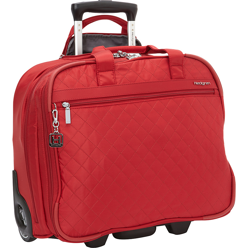 Hedgren Cindy Rolling Underseat Business Tote New Bull Red - Hedgren Wheeled Business Cases