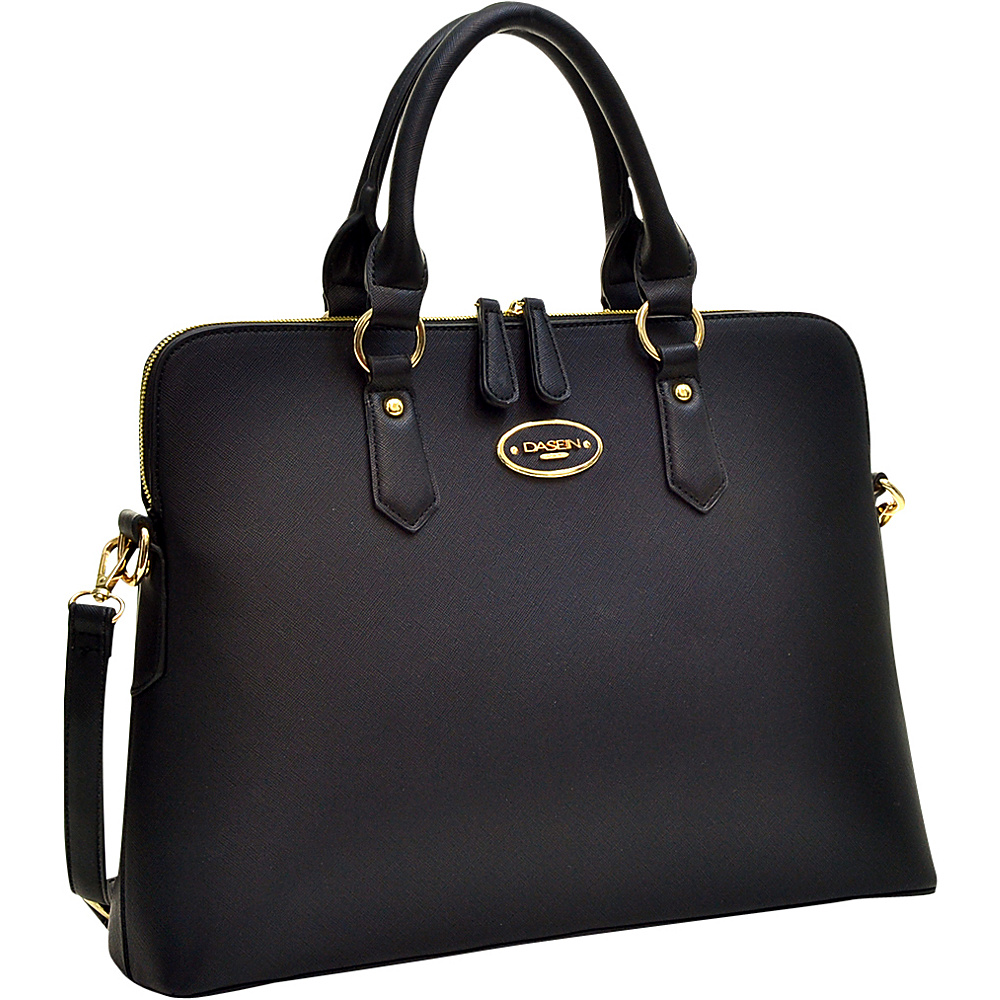 Dasein Slim Briefcase with Removable Shoulder Strap Black Dasein Manmade Handbags