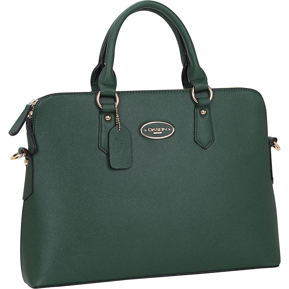 Dasein Slim Briefcase with Removable Shoulder Strap Dark Green Dasein Manmade Handbags