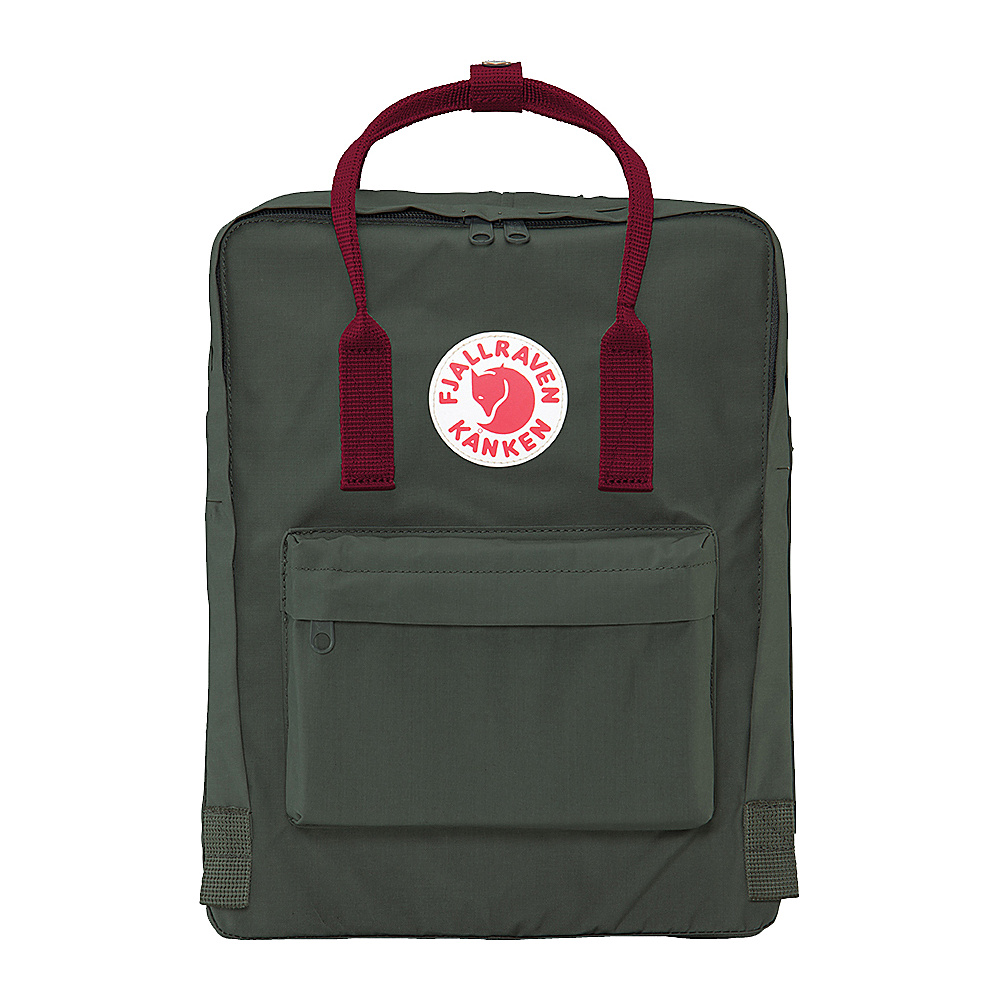 Fjallraven Kanken Backpack Forest Green Ox Red Fjallraven Everyday Backpacks