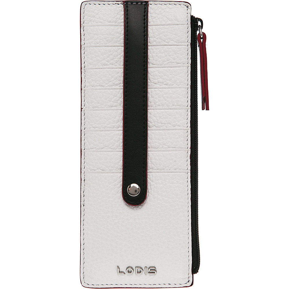 Lodis Kate Credit Card Case with Zipper Black White Lodis Ladies Small Wallets