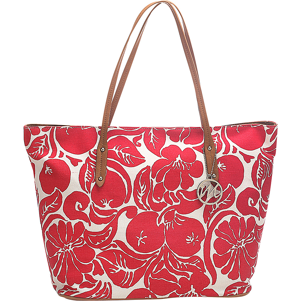 Emilie M Freda Canvas Tote Red Emilie M Manmade Handbags