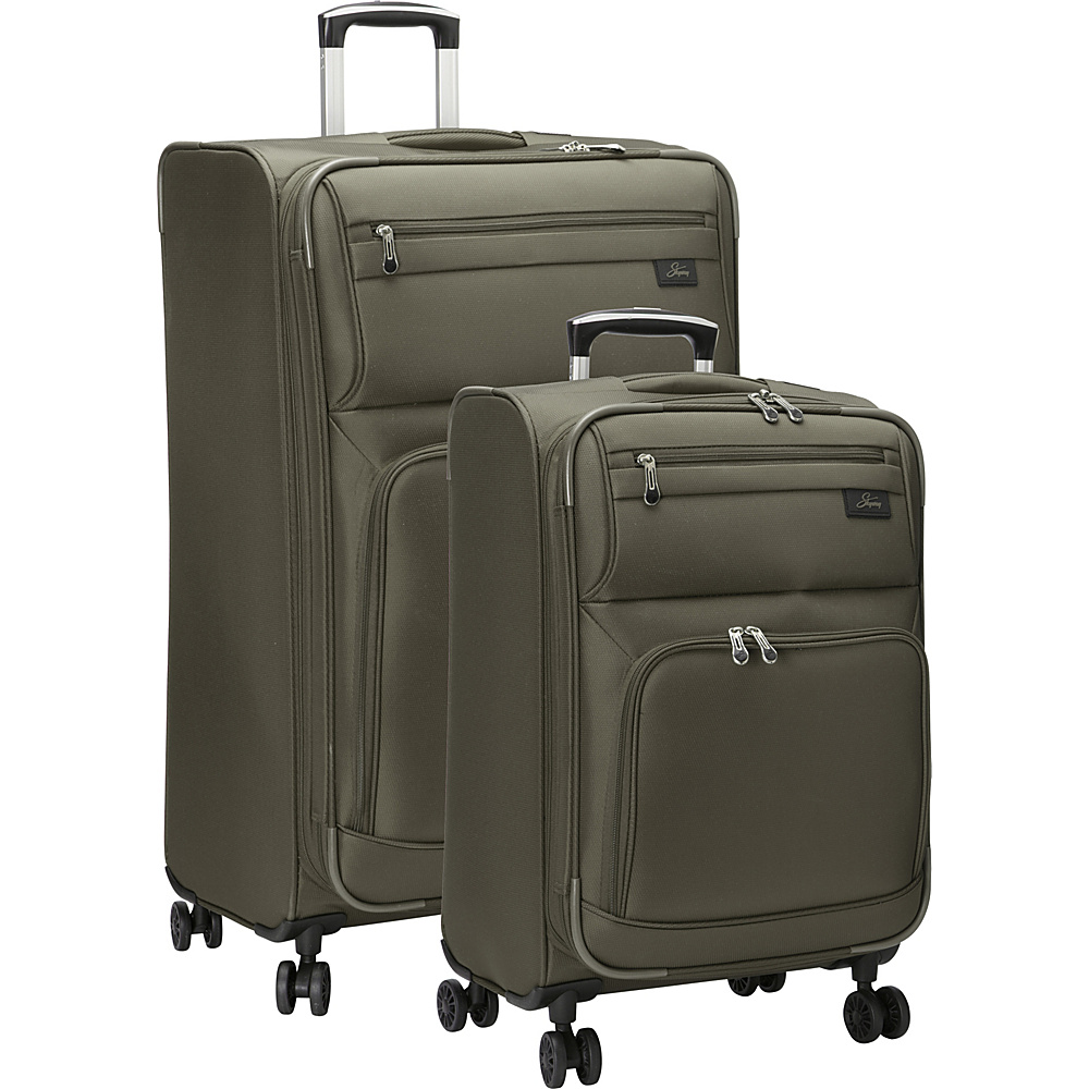 Skyway Sigma 5.0 2 Piece Luggage Set Forest Green Skyway Luggage Sets