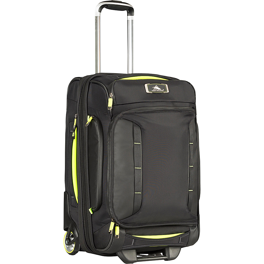 High Sierra AT8 Carry On Wheeled Duffel Upright Black Zest High Sierra Softside Carry On