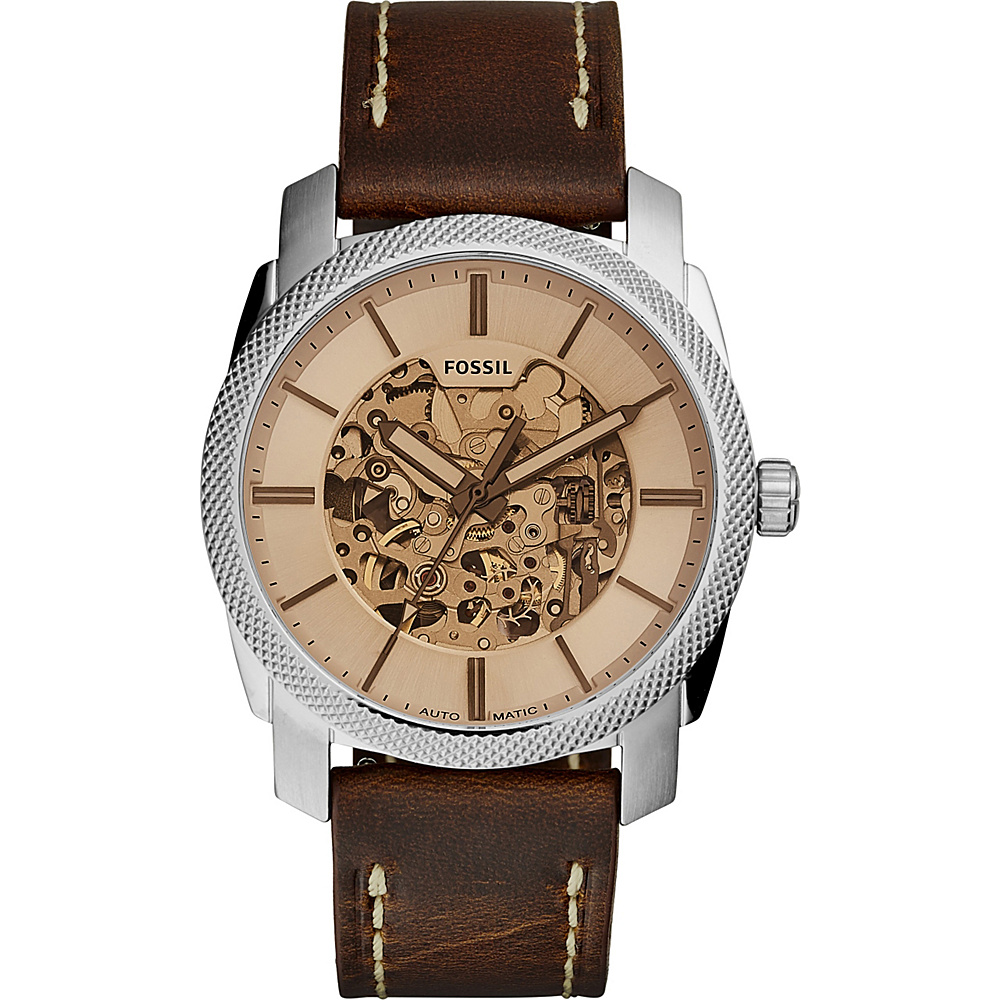 Fossil Machine Automatic Leather Watch Brown Fossil Watches