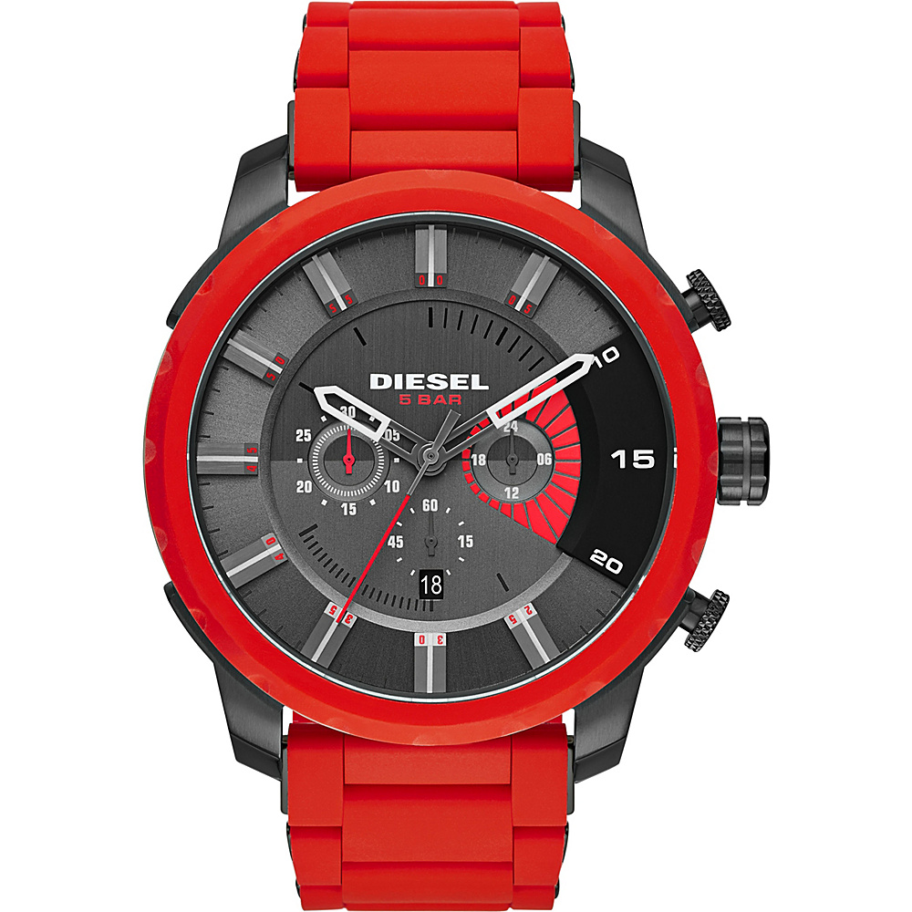 Diesel Watches Stronghold Chronograph Stainless Steel Watch Red Diesel Watches Watches