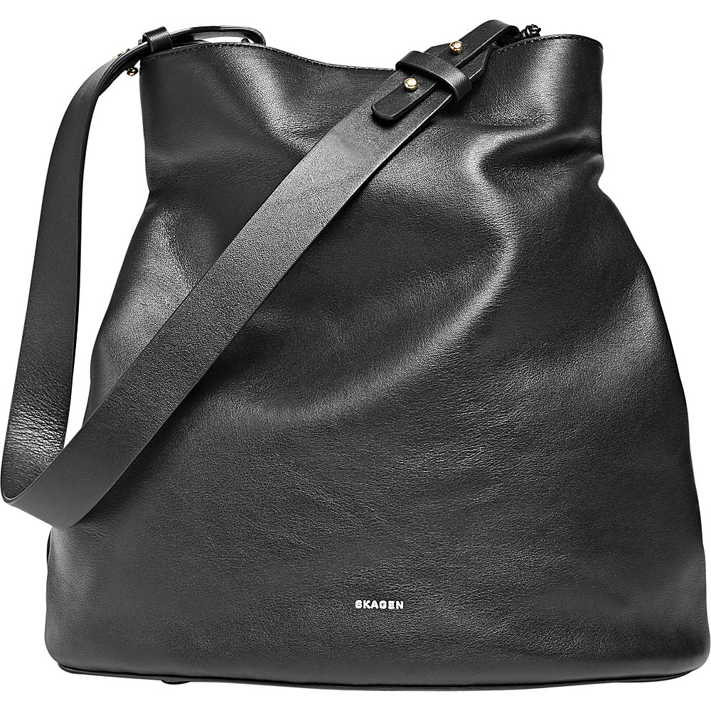 Skagen Amberline Hobo Black Skagen Leather Handbags