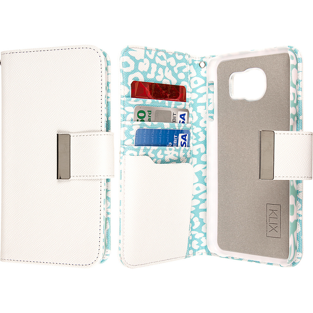 EMPIRE KLIX Klutch Designer Wallet Cases for Samsung Galaxy S4 Mint Leopard EMPIRE Electronic Cases