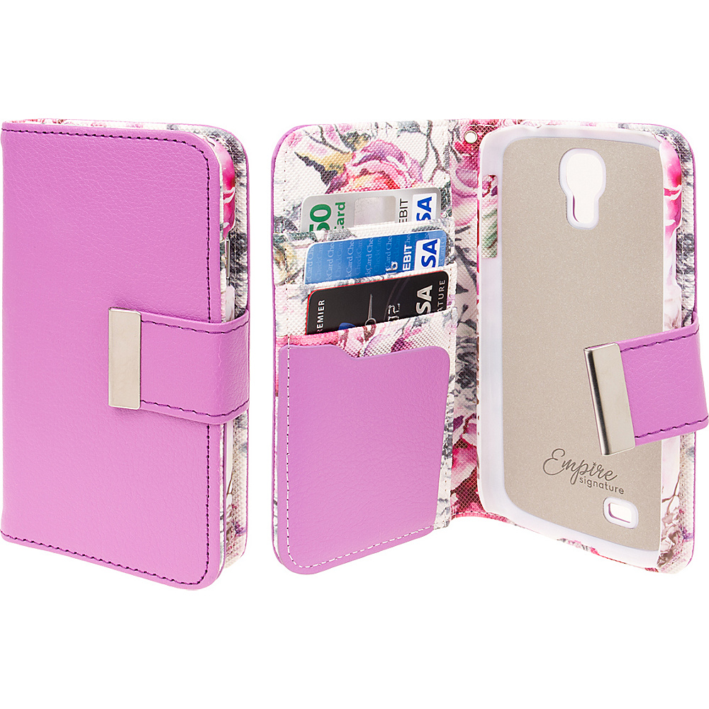 EMPIRE KLIX Klutch Designer Wallet Cases for Samsung Galaxy S4 Pink Faded Flowers EMPIRE Electronic Cases