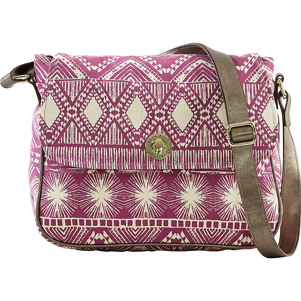 Bella Taylor Tahiti Fuchsia Messenger Crossbody Pink Bella Taylor Fabric Handbags