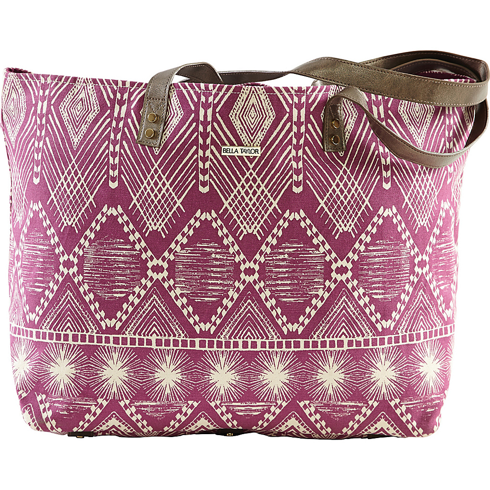 Bella Taylor Tahiti Fuchsia Wide tote Pink Bella Taylor Fabric Handbags