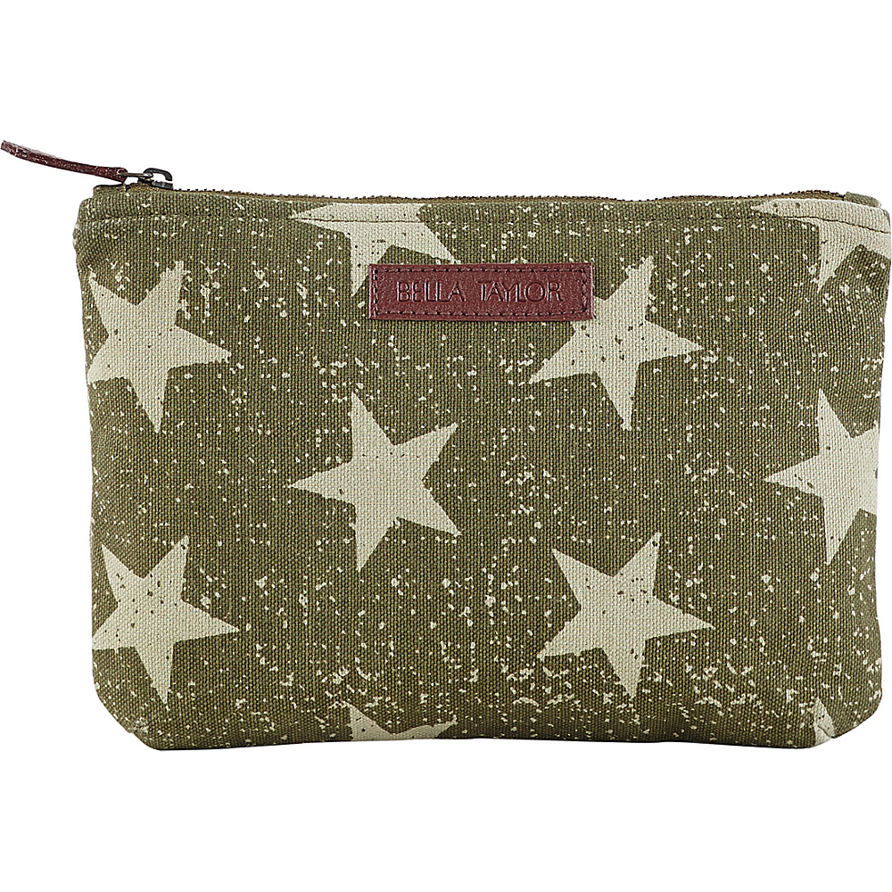 Bella Taylor Vintage Star Olive Personal Pouch Set of 2 Green Bella Taylor Ladies Cosmetic Bags
