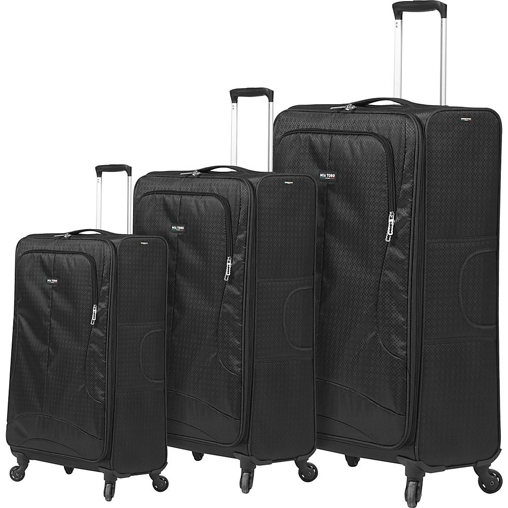 Mia Toro ITALY Apennine Luggage Set Black Mia Toro ITALY Luggage Sets