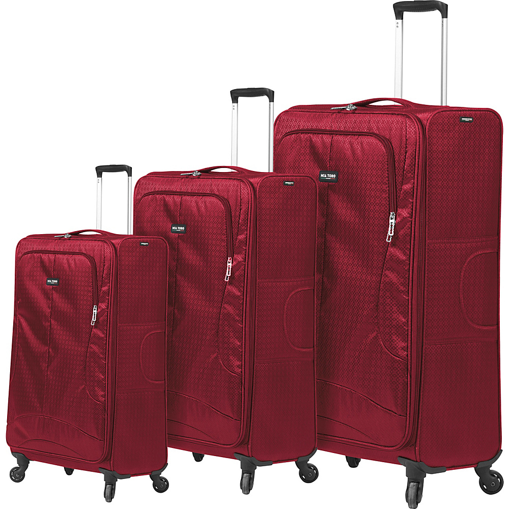 Mia Toro ITALY Apennine Luggage Set Red Mia Toro ITALY Luggage Sets