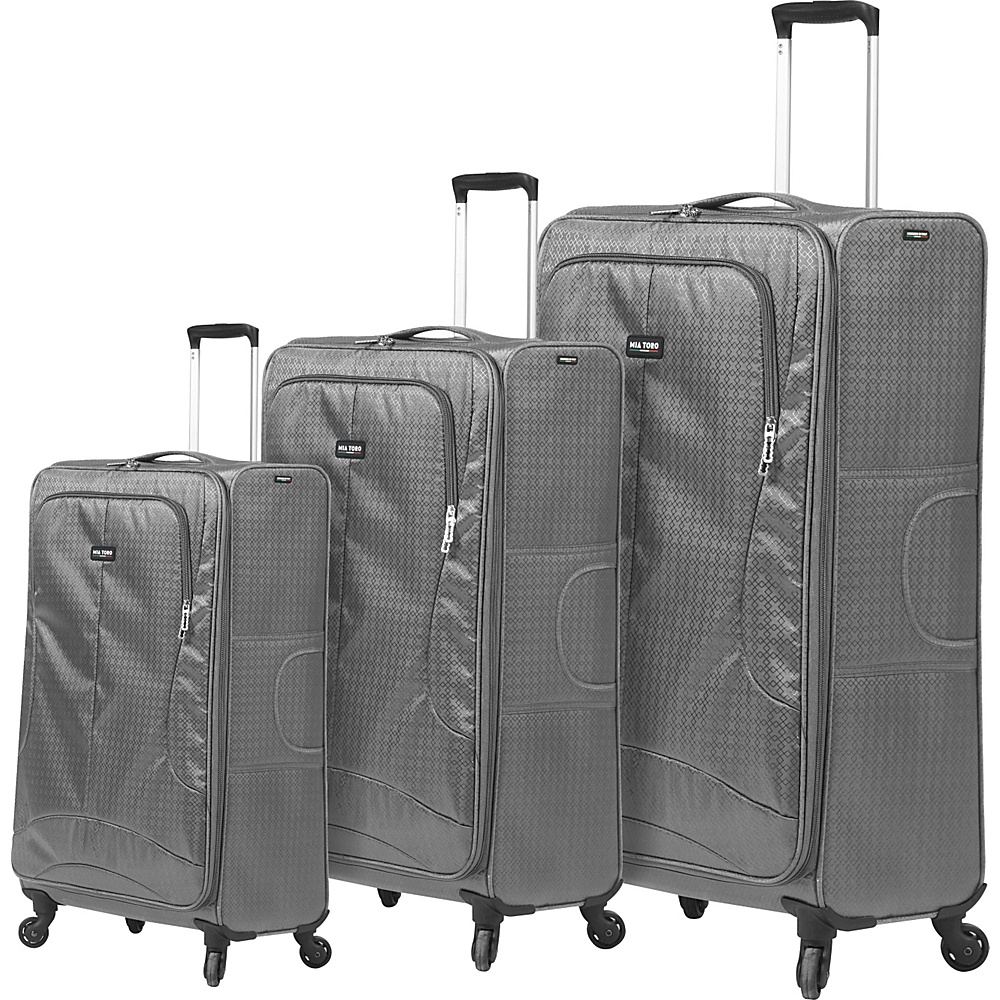 Mia Toro ITALY Apennine Luggage Set Grey Mia Toro ITALY Luggage Sets