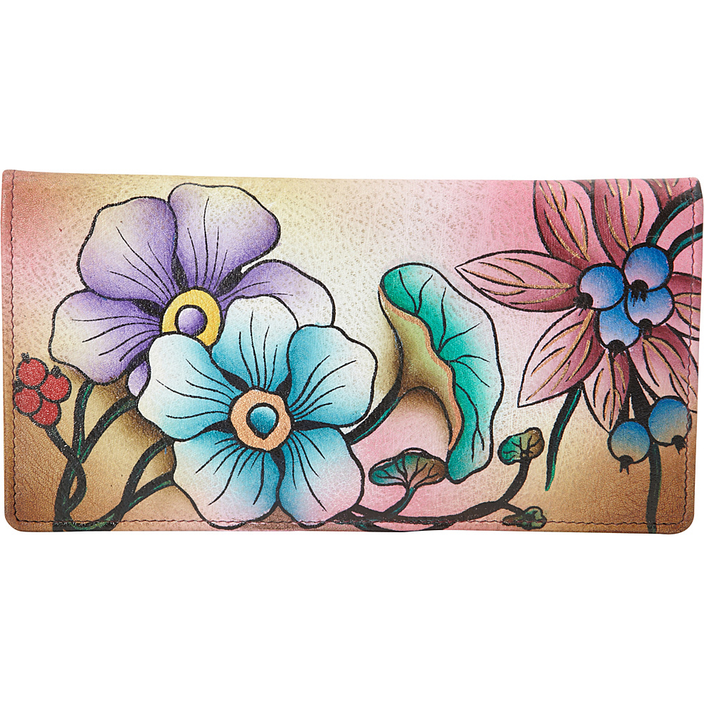 ANNA by Anuschka Hand Painted Ladies Two Fold Slim Wallet Floral Berries ANNA by Anuschka Women s Wallets