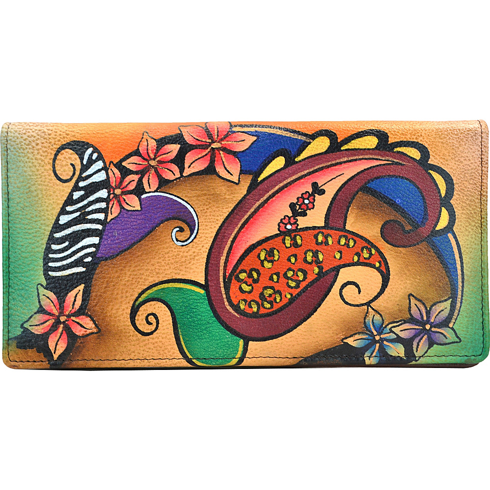 ANNA by Anuschka Hand Painted Ladies Two Fold Slim Wallet Paisley Collage ANNA by Anuschka Women s Wallets