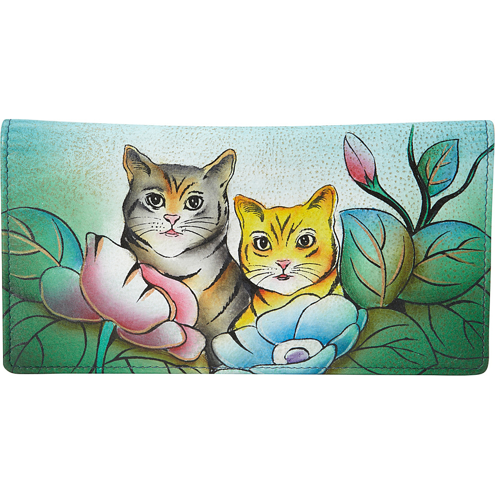 ANNA by Anuschka Hand Painted Ladies Two Fold Slim Wallet Two Cats ANNA by Anuschka Women s Wallets